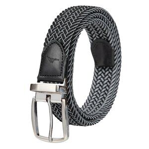 NEW Tommy Bahama Men's S/M Reversible Belt Leather & Stretch Black/Gray
